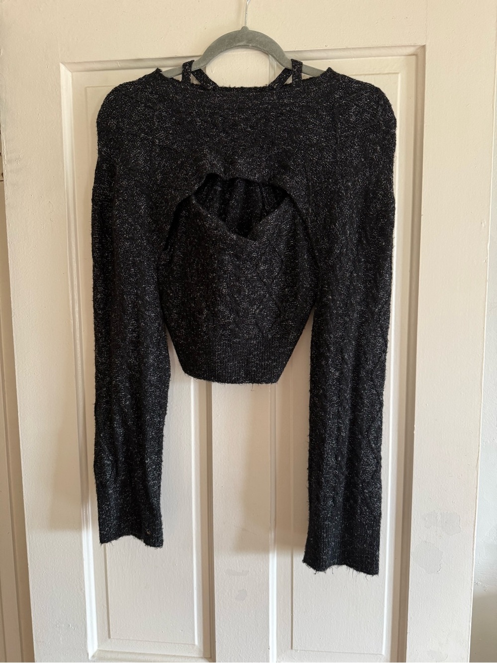 Free People Mercury Cable Knit 2-piece Shrug & Tank Set - in blk/noir